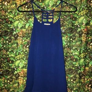 Strappy blue tank top